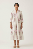 Blush Meadow Floral Tiered Cotton Dress