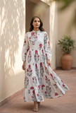 Scarlet Blossom Tiered Cotton Maxi Dress