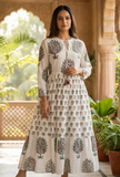 Orchard Bloom Handblock Printed Cotton Maxi Dress