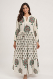 Orchard Bloom Handblock Printed Cotton Maxi Dress