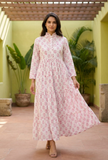 Blush Petal Tiered Cotton Maxi Dress