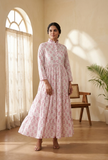 Blush Petal Tiered Cotton Maxi Dress