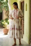 Rosewood Paisley Belted Cotton Midi Dress