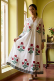 Ruby Bloom Handblock Printed Cotton Kaftan Dress