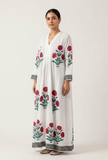 Ruby Bloom Handblock Printed Cotton Kaftan Dress