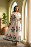 Ruby Bloom Handblock Printed Cotton Kaftan Dress