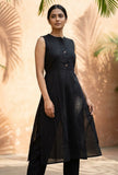 Black Sleeveless A-Line Kurta