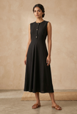 Black Sleeveless A-Line Dress