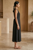 Black Sleeveless A-Line Dress