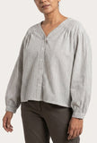 Women's Striped Balloon Sleeve Top