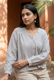 Women's Striped Balloon Sleeve Top