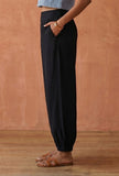 Women's Black Gathered Hem Pants