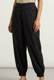 Women's Black Gathered Hem Pants