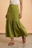 Olive Meadow Tiered Maxi Skirt