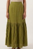 Olive Meadow Tiered Maxi Skirt