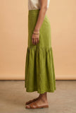 Olive Meadow Tiered Maxi Skirt