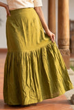 Olive Meadow Tiered Maxi Skirt