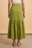 Olive Meadow Tiered Maxi Skirt