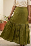 Olive Meadow Tiered Maxi Skirt