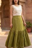Olive Meadow Tiered Maxi Skirt