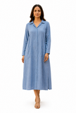 Serene Sky Blue Button-Down Shirt Dress