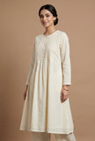 Off-White Pintuck Cotton Kurta