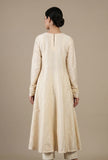 Off-White Cotton Silk Flared Kurta