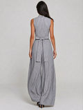 Monochrome Muse Striped Sleeveless Cutout Stripe Jumpsuit