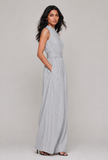 Monochrome Muse Striped Sleeveless Cutout Stripe Jumpsuit