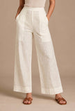 Ivory Cotton Straight Pant