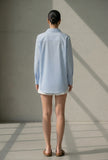 Set of 2: Powder Blue Cotton Shirt with White Shorts Co-ord Set