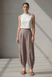 High-Waisted Pleated Harem Pants