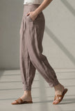 High-Waisted Pleated Harem Pants
