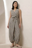 Black & White Stripe Harem Jumpsuit
