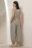 Black & White Stripe Harem Jumpsuit