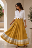 Sunlit Mustard Pleated Maxi Skirt