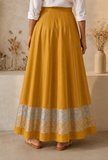 Sunlit Mustard Pleated Maxi Skirt