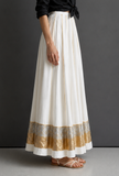 Ivory Elegance Pleated Maxi Skirt