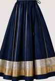 Midnight Blue Pleated Maxi Skirt