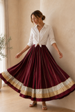 Regal Wine Pleated Maxi Skirt