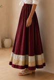 Regal Wine Pleated Maxi Skirt