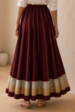 Regal Wine Pleated Maxi Skirt