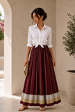 Royal Plum Pleated Maxi Skirt