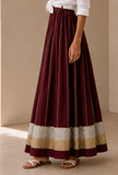 Royal Plum Pleated Maxi Skirt