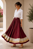 Royal Plum Pleated Maxi Skirt