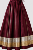 Royal Plum Pleated Maxi Skirt