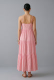 Blush Pink Cotton Lace Detail Tiered Gown