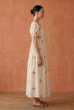 Ivory Pink Butterfly Embroidered Cotton Gown