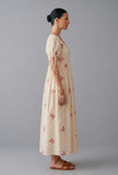 Ivory Pink Butterfly Embroidered Cotton Gown