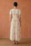 Ivory Pink Butterfly Embroidered Cotton Gown